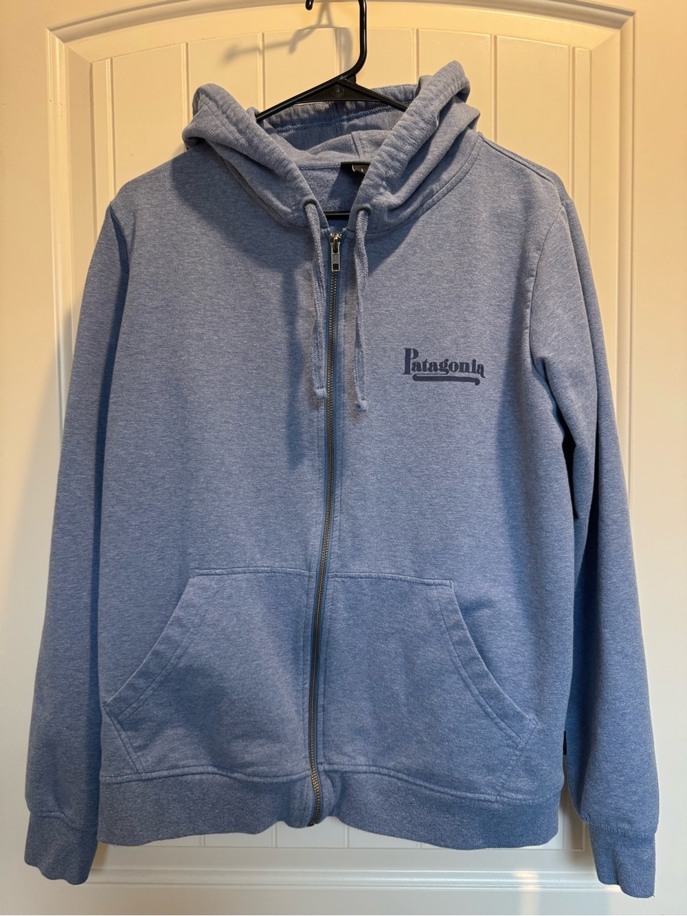 Patagonia Heathered Light Blue Full-Zip Hoodie